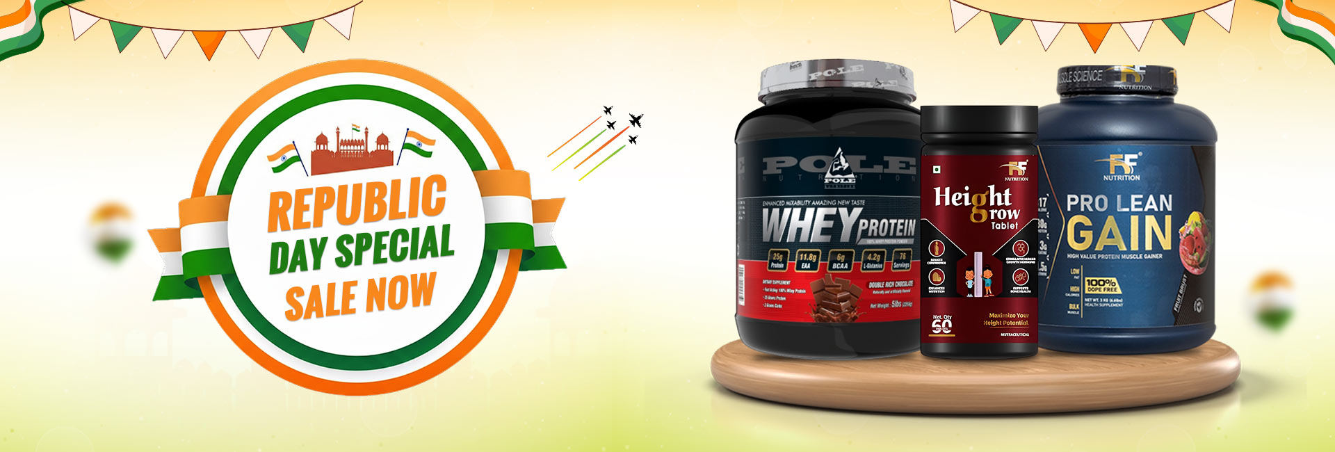 Republic Day Sale: Whey Protein, Muscle Gain & Height Growth Supplements Suppliers in Haryana